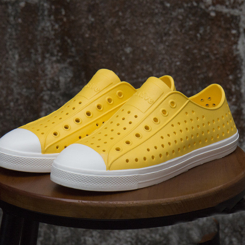 Tênis de Verão Feminino e Masculino, Amarelo.