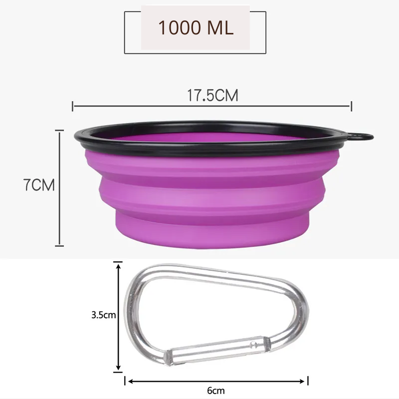 Tigela de Silicone Dobrável para Água ou Comida do seu Pet.