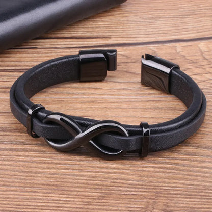 Pulseira de Couro Masculina - Retrô.