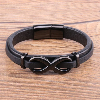 Pulseira de Couro Masculina - Retrô.